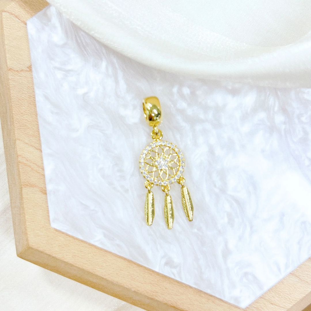 (18K Gold Plated) Dream Catcher Charm