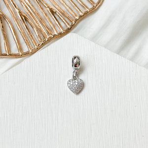 Heart Charm ( 18K Silver  Plated)