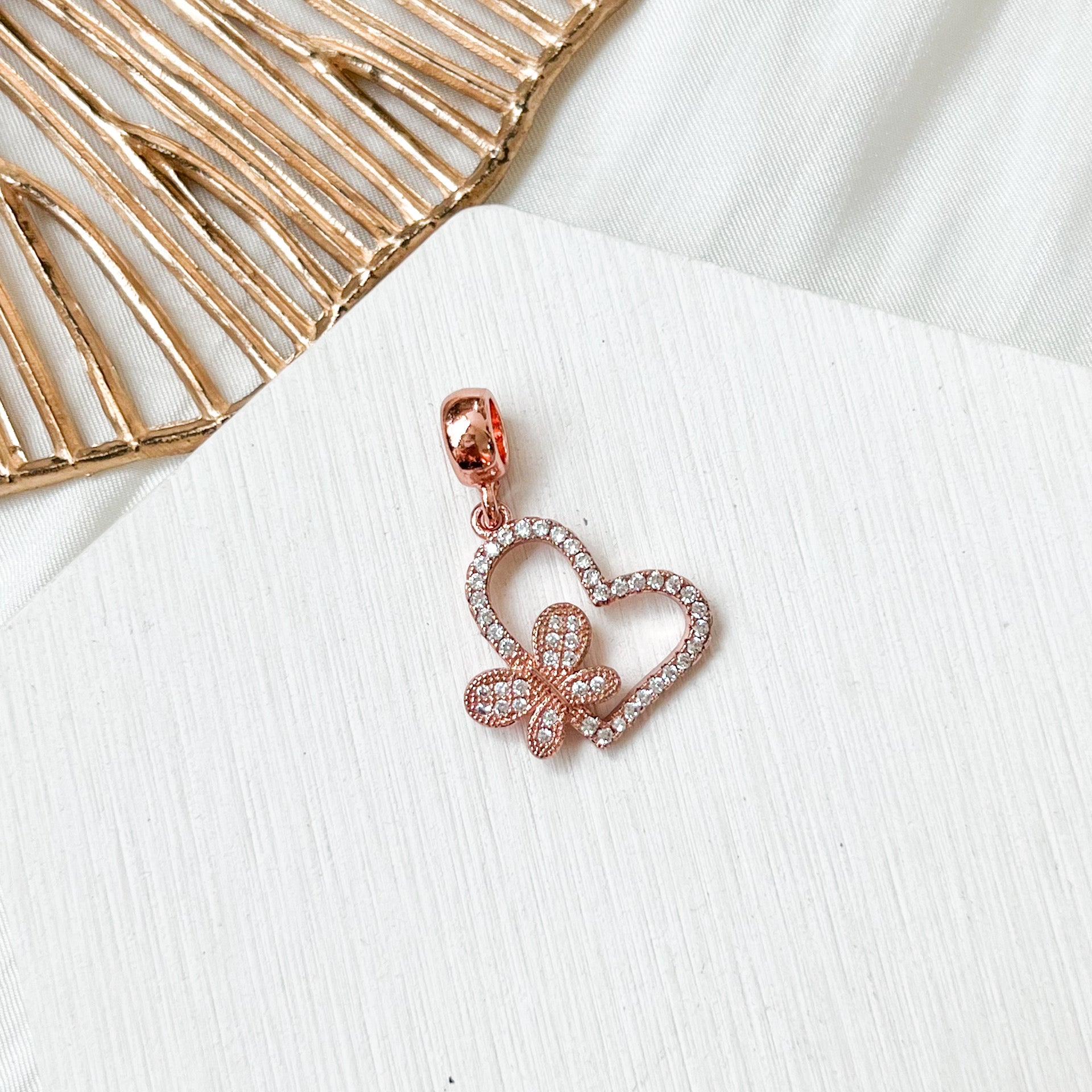 Butterfly Love Charm (18K Rose Gold Plated)