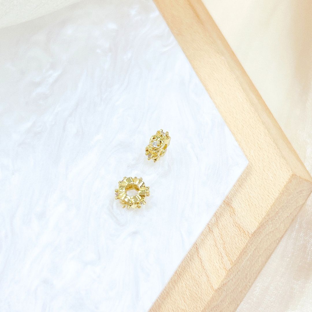 (18K Gold Plated) Heart Rondelle