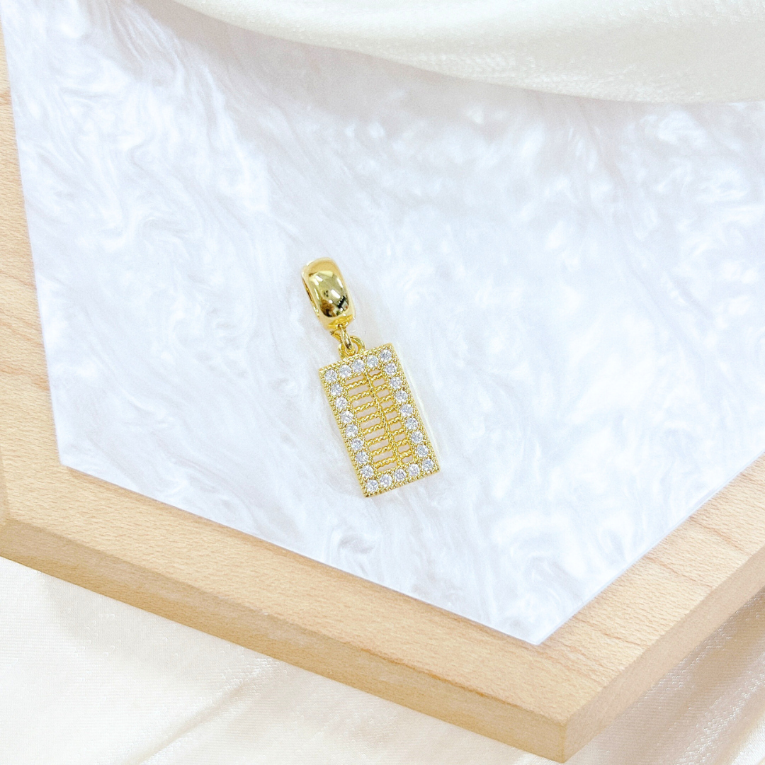 (18K Gold Plated) Abacus Charm