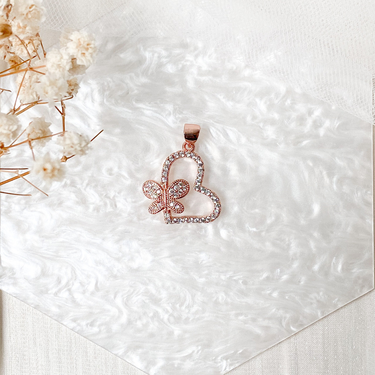 Butterfly Love Charm (18K Rose Gold Plated)