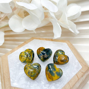 [Premium] Yellow Blue Tiger's Eye Hearts