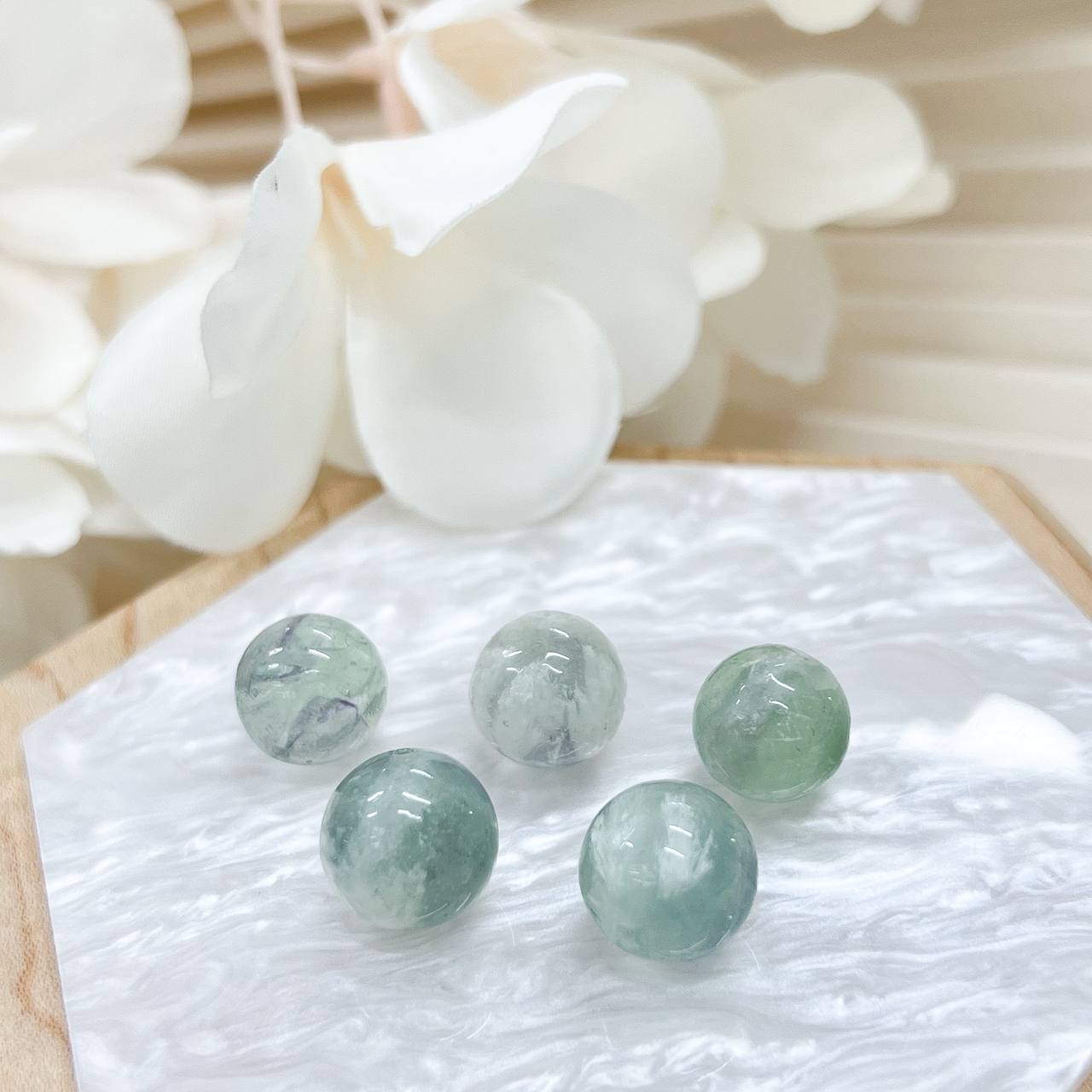 [Premium] Scolecite Angel Wing Fluorite Bead 12mm